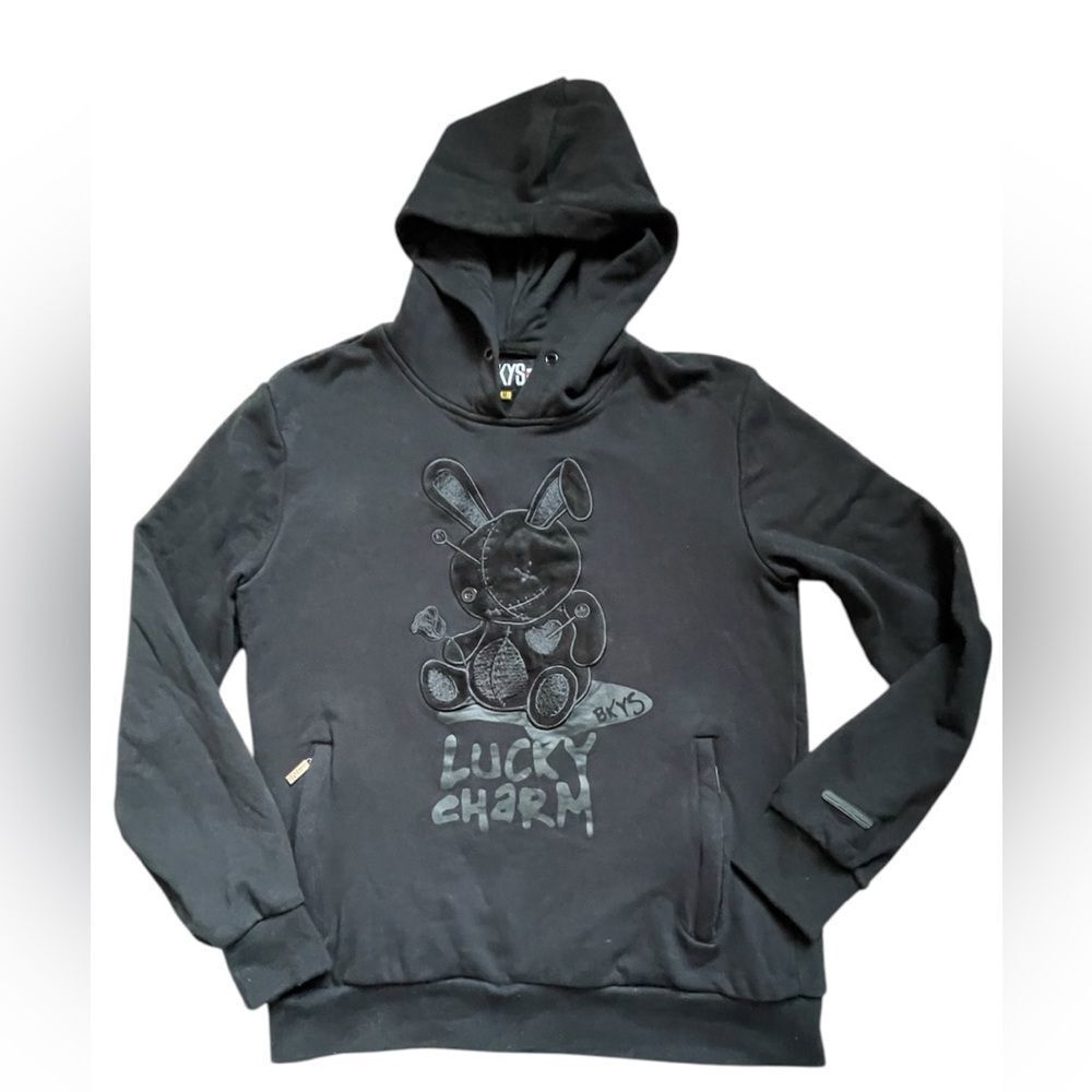 BKYS “Lucky Charm"  Hoodie with Graphic Design Size Medium Black